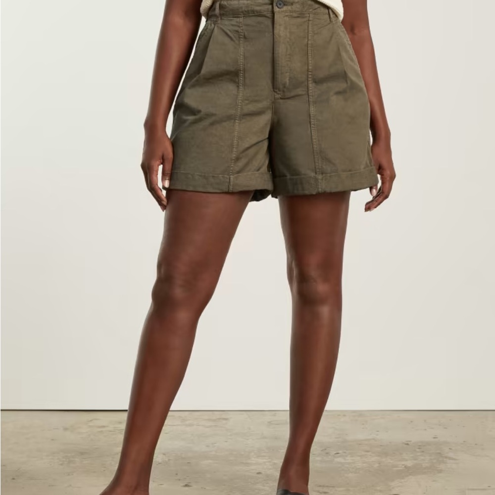 Everlane Women's High Waist Shorts - Olive Green